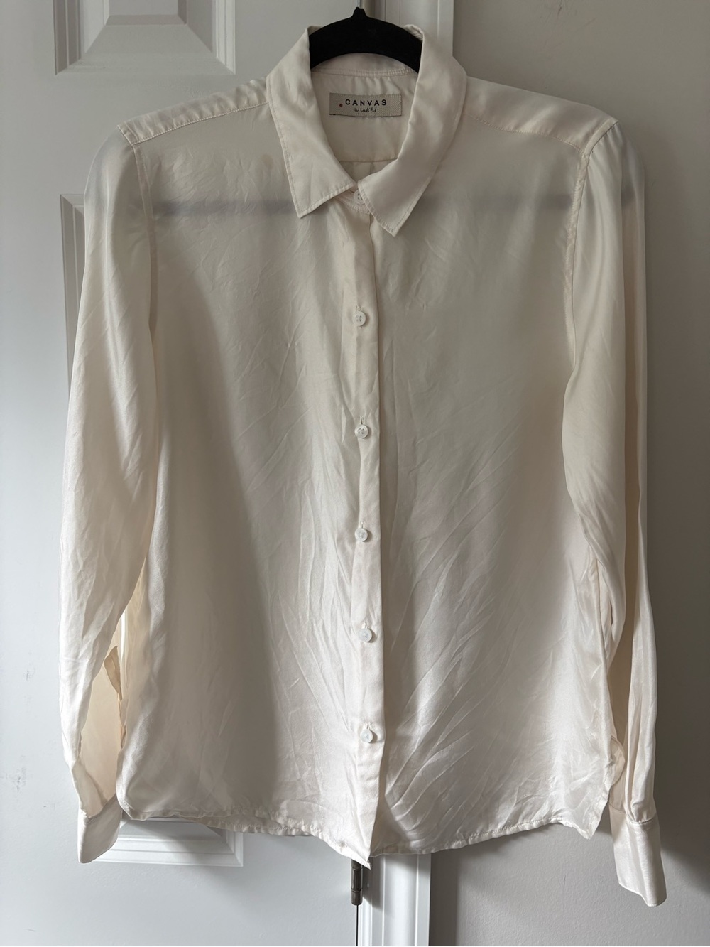 Canvas Land's End Ivory Silk Shirt Womens
